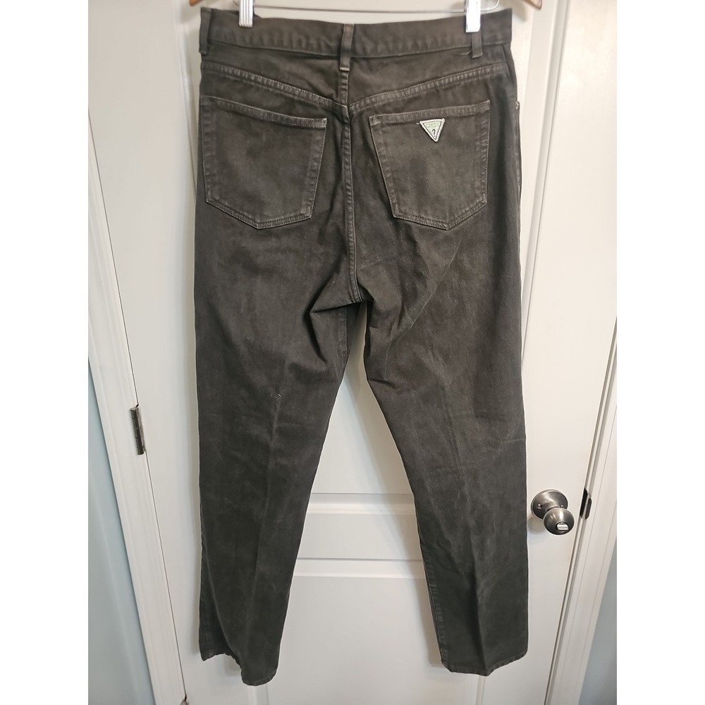 Vintage 90s GUESS by Georges Marciano Made in USA Green Denim Jeans 34 - Picture 5 of 5